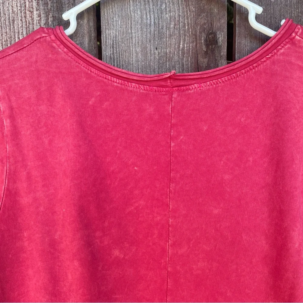 Altar'd State Ruffled Hem Short Sleeve Pink Top.  Size Large - Picture 15 of 15